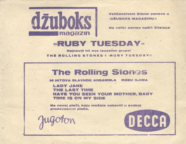 The Rolling Stones - Ruby Tuesday (Flexi, 6